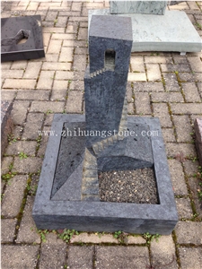 Good Quality Custom Carving Single Style Bahama Blue/ Vizag Blue Granite Western Style Monuments/ Upright Monuments/ Monument Design/ Single Monuments/ Custom Monuments