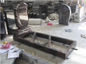 Good Quality Custom Carving Single Style Bahama Blue/ Vizag Blue Granite Western Style Monuments/ Upright Monuments/ Monument Design/ Single Monuments/ Custom Monuments