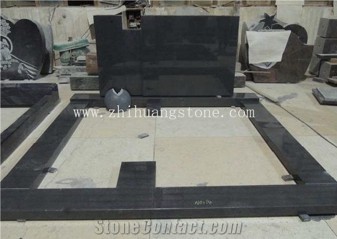Good Quality European Style Traight with Notch G654/ Dark Gray/ Sesame Black Granite Monument Design/ Western Style Tombstones/ Cemetery Tombstones/ Gravestone/ Custom Monuments