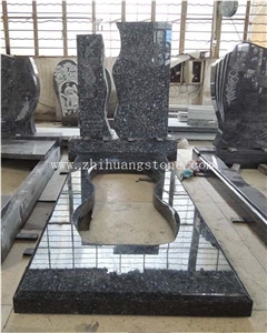 Good Quality European Style Traight with Notch G654/ Dark Gray/ Sesame Black Granite Monument Design/ Western Style Tombstones/ Cemetery Tombstones/ Gravestone/ Custom Monuments