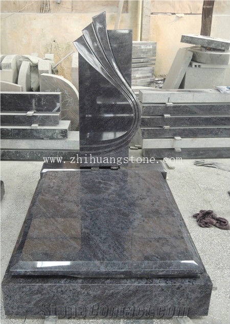 Good Quality European Style Traight with Notch G654/ Dark Gray/ Sesame Black Granite Monument Design/ Western Style Tombstones/ Cemetery Tombstones/ Gravestone/ Custom Monuments