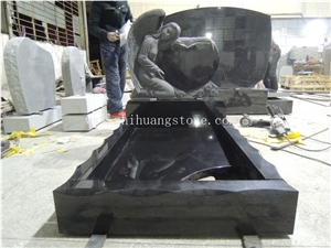 Good Quality Unique Design Bahama Blue/ Vizag Blue Granite Tombstone Design/ Western Style Monuments/ Upright Monuments/ Western Style Tombstones/ Single Monuments