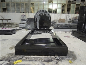 Good Quality Unique Design Bahama Blue/ Vizag Blue Granite Tombstone Design/ Western Style Monuments/ Upright Monuments/ Western Style Tombstones/ Single Monuments