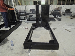 Good Quality Unique Design Bahama Blue/ Vizag Blue Granite Tombstone Design/ Western Style Monuments/ Upright Monuments/ Western Style Tombstones/ Single Monuments