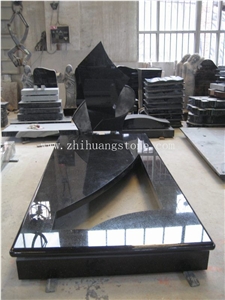 Good Quality Unique Design Bahama Blue/ Vizag Blue Granite Tombstone Design/ Western Style Monuments/ Upright Monuments/ Western Style Tombstones/ Single Monuments