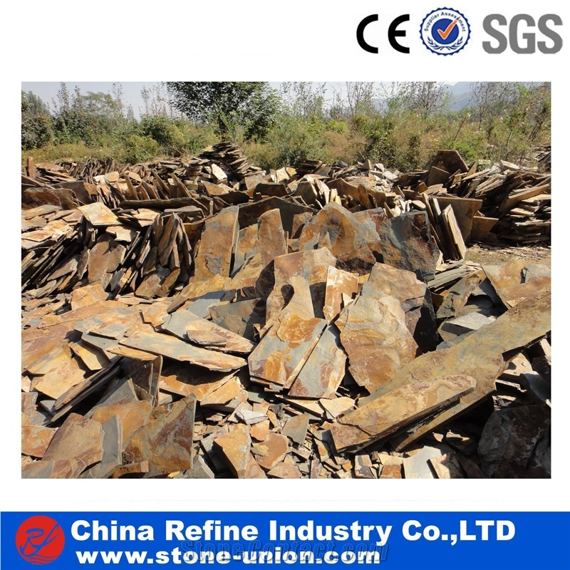 Big Brown Irregular Flagstone for Walling/Road Paving