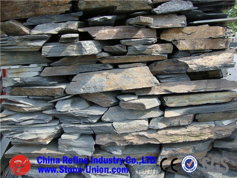 Blue Slate Strip Shape Split Finished for Wall