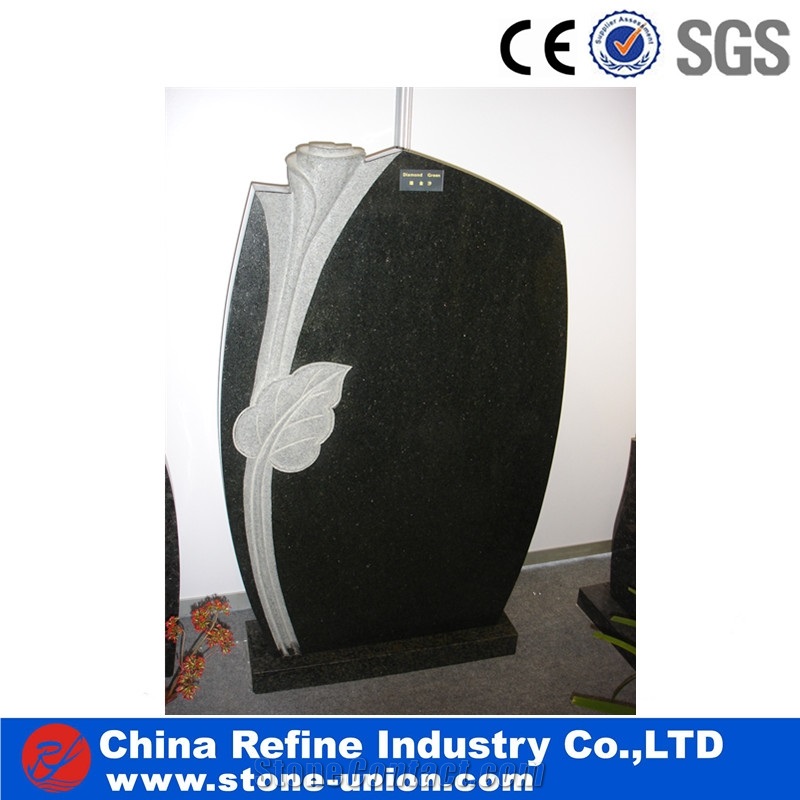 Cemetery Granite Stone Black Monument, Russian Style Monument , Memorial Monument