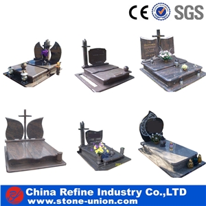 Cheap Black and Red Poland Granite Monument , Western Style Granite Monuments & Gravestone & Granite Tombstone & Headstone Made in China