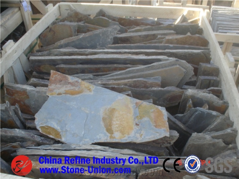 China Red Slate Flagstone,Stepping Stone