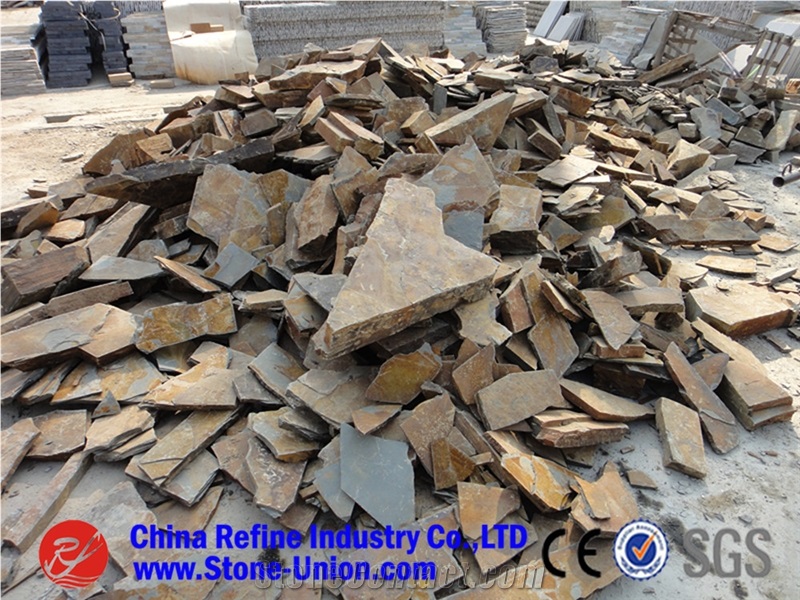 Irregular Flagstone Road Paving Slate Walkway Pavers Outdoor Stepping Stone Flagstone