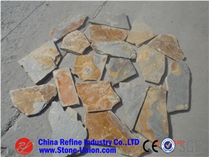 Irregular Rusty Slate Stepping Stone, Yellow Slate Flagsto,Rusty Slate Flagstone, Beige Slate Irregular Flagstones