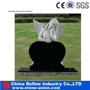 Shangxi Black Granite Angel Headstone&Discount Angel Headstone with Wings & Hebei Black Granite Angel Tombstone&China Black Granite Western Tombstone