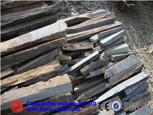 Thin Strip Brown Slate Wall Cladding Stone Thin Strip Brown Slate Wall Cladding Stone