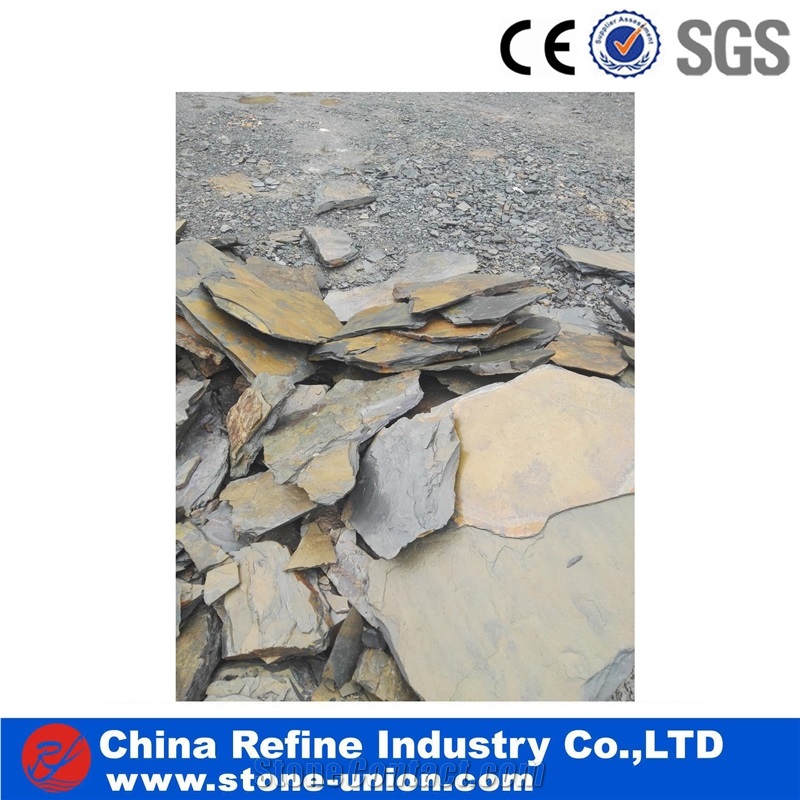 Yellow Rusty Slate Flagstone,Meshed Paver Stone