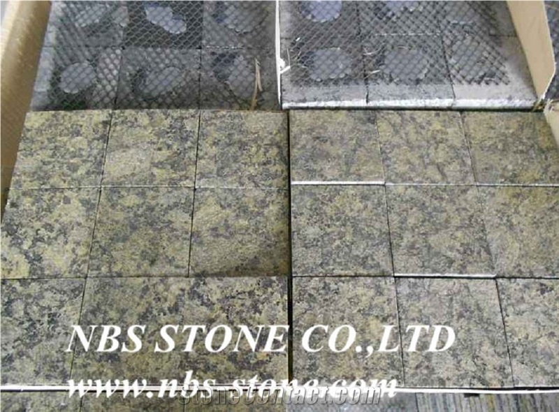 Verde Butterfly Green Granite Polished Tiles& Slabs,Flamed,Bushhammered,Cut to Size for Countertop,Kitchen Tops,Wall Covering,Flooring,Project,Building Material