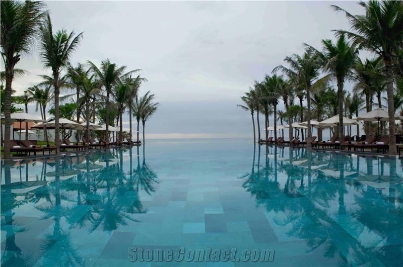 Beautiful Pool Tile Blue Stone