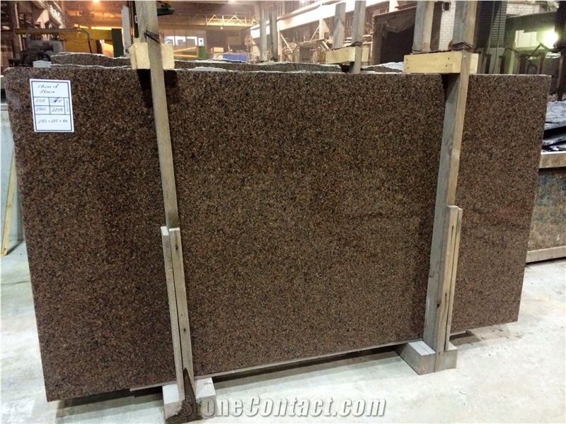 Coral Mist Granite Tiles & Slabs, Brown Ukraine Granite Tiles & Slabs