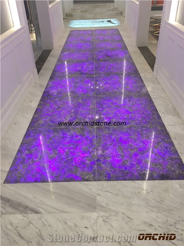 Amethyst Semi Precious Stone Translucent Flooring Tiles,Wall Cladding Tiles,Lilac Lilac Quartz Semi-Precious Stone for Countertops,Work Tops,Vanity Tops,Bar Tops,Island Tops,Amethyst Gemstone Slabs