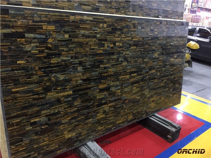 Semi Precious Stone Tiger Eye Blue Slabs & Tiles,Gemstone Hotel Decorative Tiger Eye Blue for Countertops,Worktops,Table Tops,Bar Tops,Island Tops,Wall Cladding Tiles