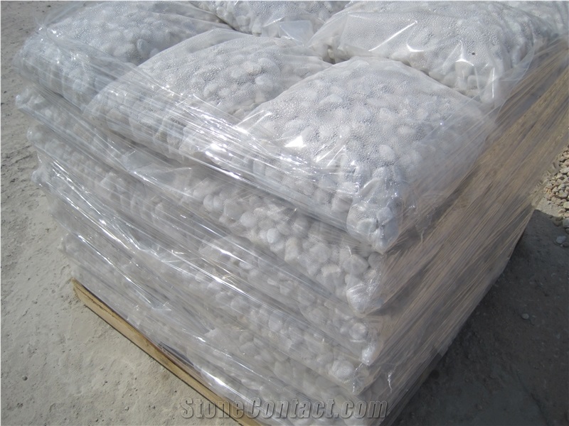 Snow White Pebble Packed by Pallet