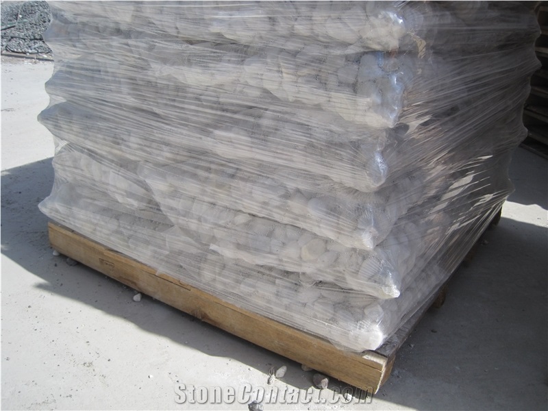 Snow White Pebble Packed by Pallet