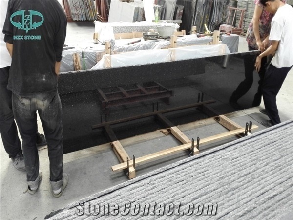 Black Galaxy Granite Custom Vanity Tops