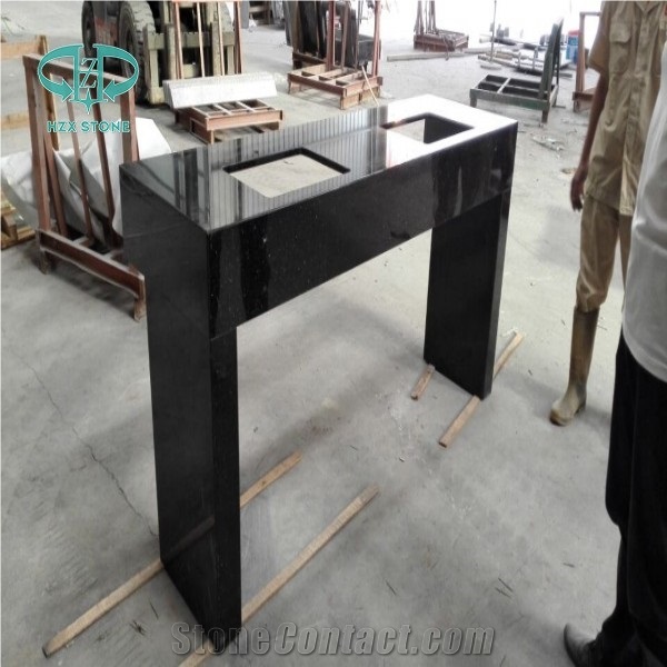 Black Galaxy Polished Bath Countertop/Bathroom Top/Desk Top/Vanity Top