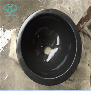 Black Granite Wash Basin and Bathroom Sink/Round Black Granite Wash Basin and Bathroom Sink/ Washbasin / Bathroomsink