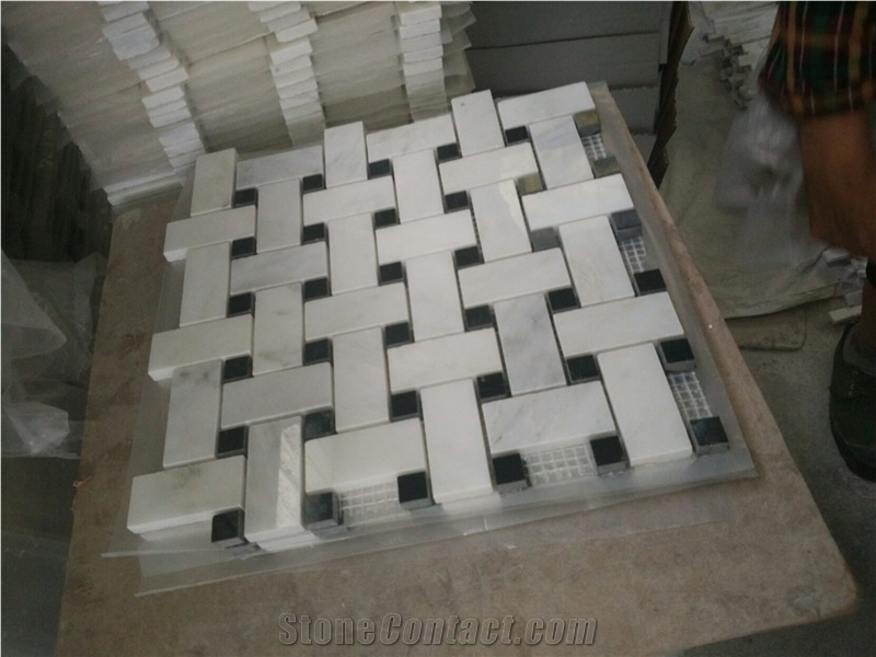 Cararra White Marble Polish Mosaic Tiles