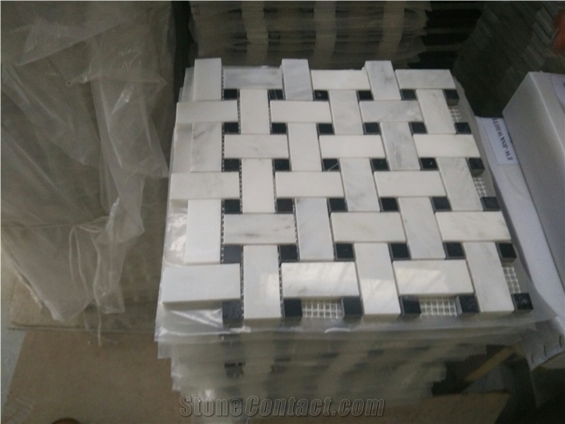 Cararra White Marble Polish Mosaic Tiles