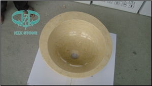 Crema Marfil Cheap Marble Bowls, Wholesale Stone Vessel Sinks, Distributed Farm Basins, Factory Nature Stone Sinks, Manufactured Cheap Oval Wash Basins