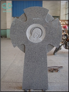 Cross Headstone, G603 Grey Granite Monument & Tombstone