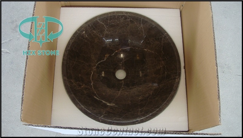 Dark Emperador Sink,Brown Marble Basin,Marble Wash Basin