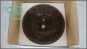Dark Emperador Sink,Brown Marble Basin,Marble Wash Basin