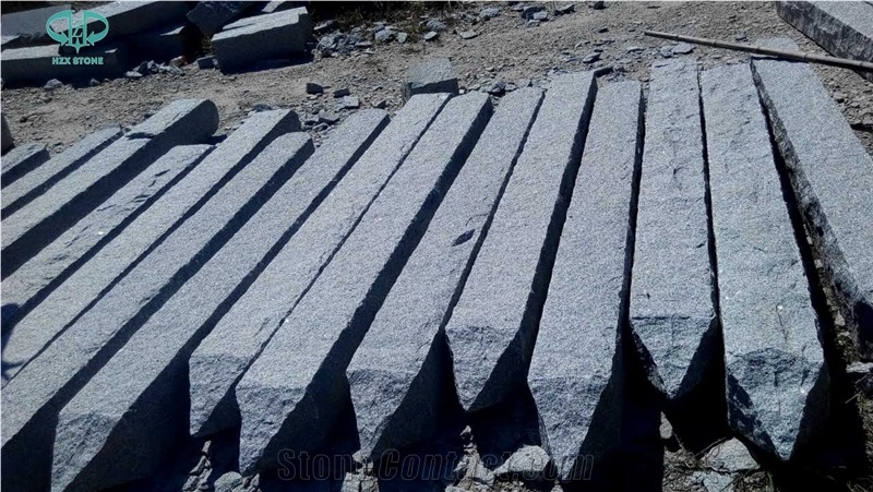G603 Grey Granite Road Kerbs,Curbs,Garden Fence,Gate Columns,Gate Pillars,Palisade, Rough-Picked,Pineapple