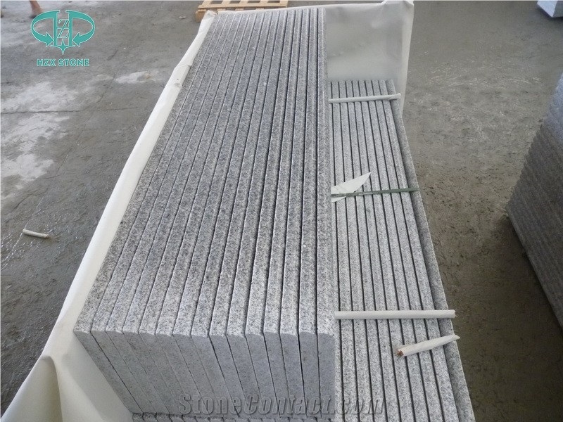 G603 Light Grey Granite Steps & Risers,Stairs & Risers,Polished,Honed and Flamed
