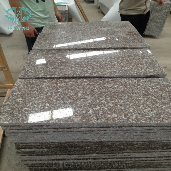 G664 Granite Slabs, Luna Pearl Granite Slabs, Luoyuan Bianbrook Brown, Black Spots Brown Granite, Copper Brown