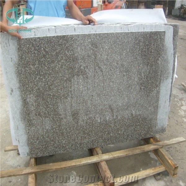 G664 Granite Slabs, Luna Pearl Granite Slabs, Luoyuan Bianbrook Brown, Black Spots Brown Granite, Copper Brown