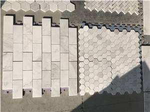 Jade White Polished Hexagon/Brick Mosaic for Wall