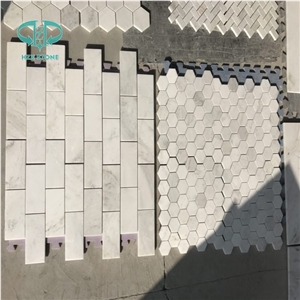 Jade White Polished Hexagon/Brick Mosaic for Wall