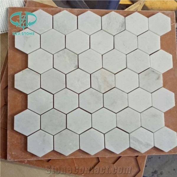 Jade White Polished Hexagon/Brick Mosaic for Wall