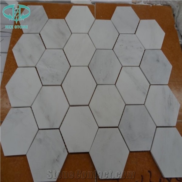 Marble Mosaic Tile 15*15*8, Marble Mosaic Tile 15*15*4, White Color Marble Mosaic Tile, Polished Surface Mosaic, Garden & Balcony Marble Mosaic, Kitchen Marble Mosaic, Elevator Mosaic