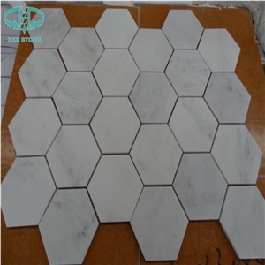 Marble Mosaic Tile 15*15*8, Marble Mosaic Tile 15*15*4, White Color Marble Mosaic Tile, Polished Surface Mosaic, Garden & Balcony Marble Mosaic, Kitchen Marble Mosaic, Elevator Mosaic