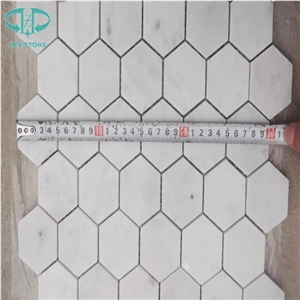 Marble Mosaic Tile 15*15*8, Marble Mosaic Tile 15*15*4, White Color Marble Mosaic Tile, Polished Surface Mosaic, Garden & Balcony Marble Mosaic, Kitchen Marble Mosaic, Stone Mosaic