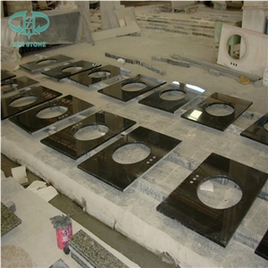 Mongolian Black Kitchen Countertops, Black Stone Bathroom Countertops, Black Basalt Custom Vanity Tops
