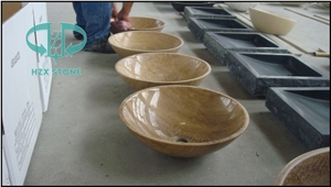Onyx Yellow Round Sink/Bowl/Wash Basin and Bathroom Sink/Round Wash Basin and Bathroom Sink/ Washbasin / Bathroomsink