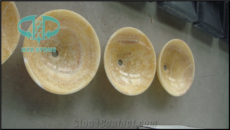 Onyx Yellow Round Sink/Bowl/Wash Basin and Bathroom Sink/Round Wash Basin and Bathroom Sink/ Washbasin / Bathroomsink