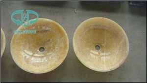 Onyx Yellow Round Sink/Bowl/Wash Basin and Bathroom Sink/Round Wash Basin and Bathroom Sink/ Washbasin / Bathroomsink