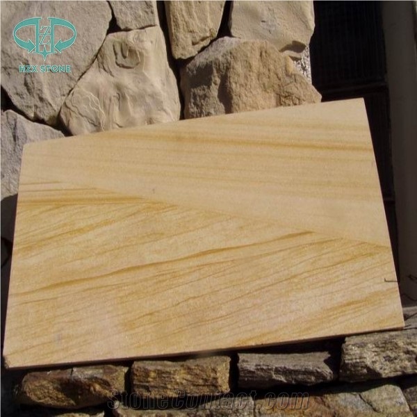 Rainbow Sandstone Tile, Teawood Sandstone French Pattern, Yellow Sandstone Wall Tile, Sandstone Floor Tiles